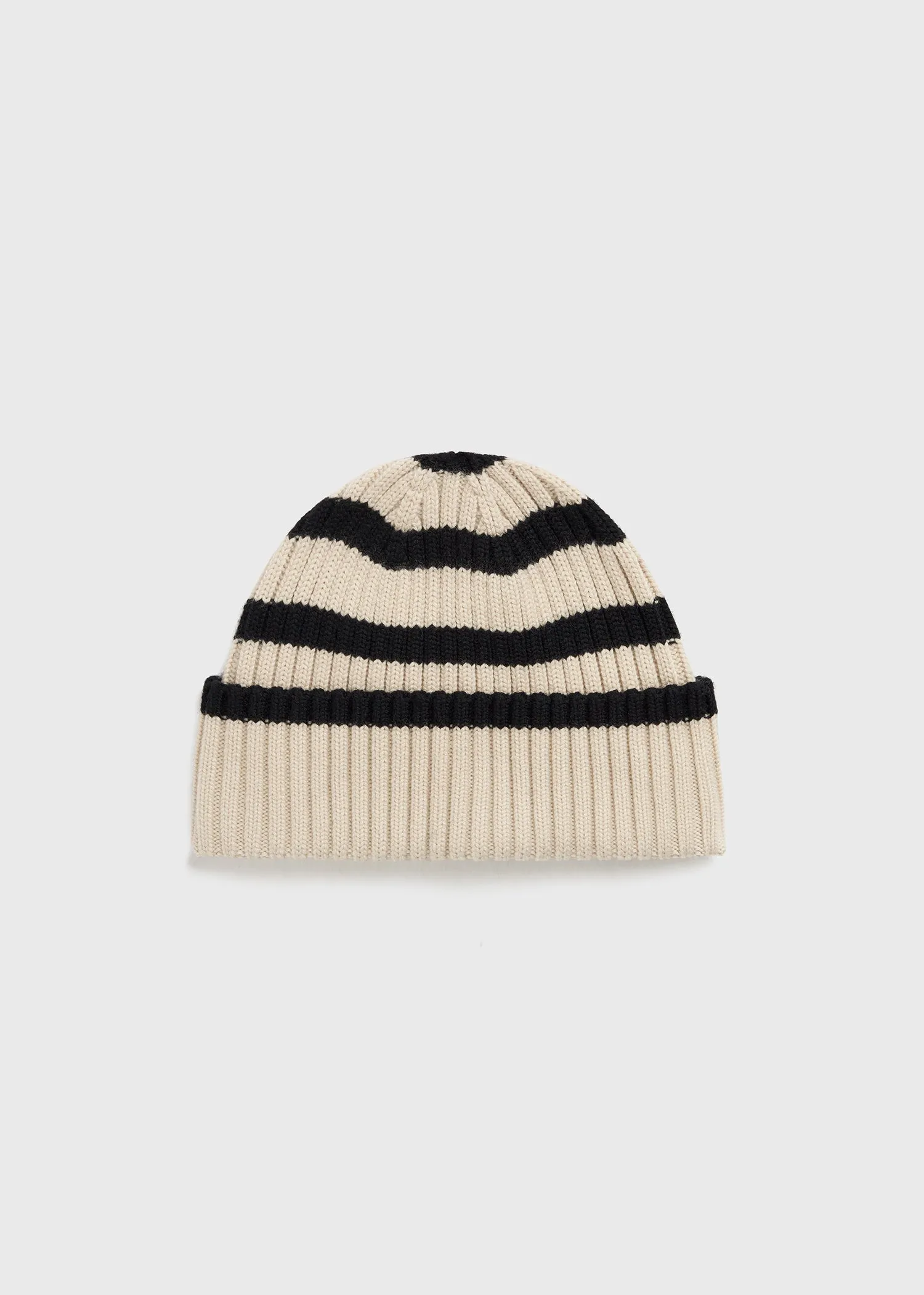 Signature stripe beanie light sand