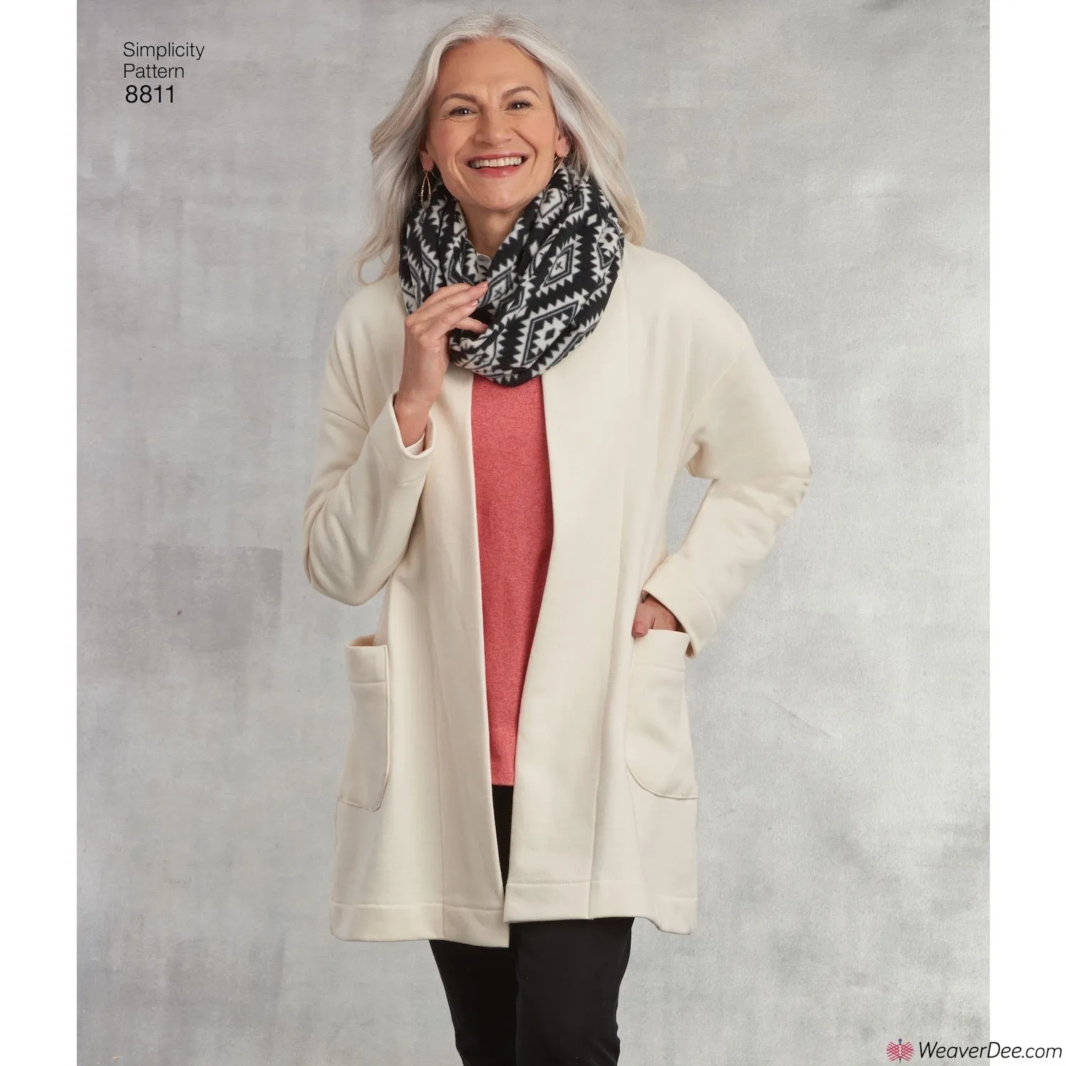 Simplicity Pattern S8811 Misses' Knit Sweater, Scarf & Headband