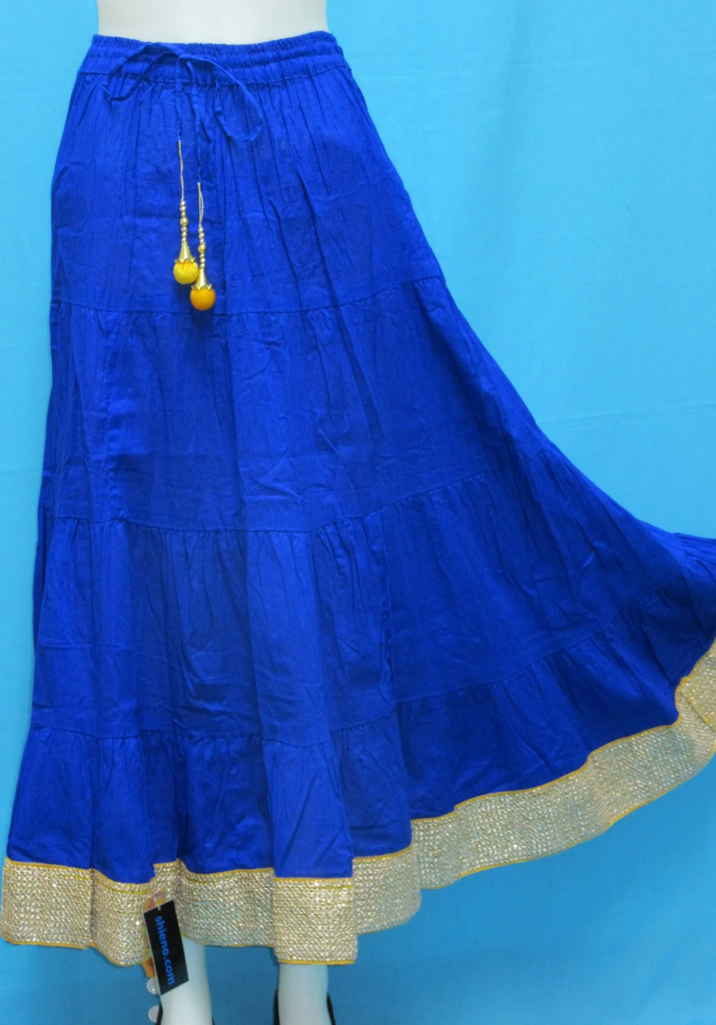 Skirt 7131 Blue Cotton Long Tyre Skirt Indian Chaniya