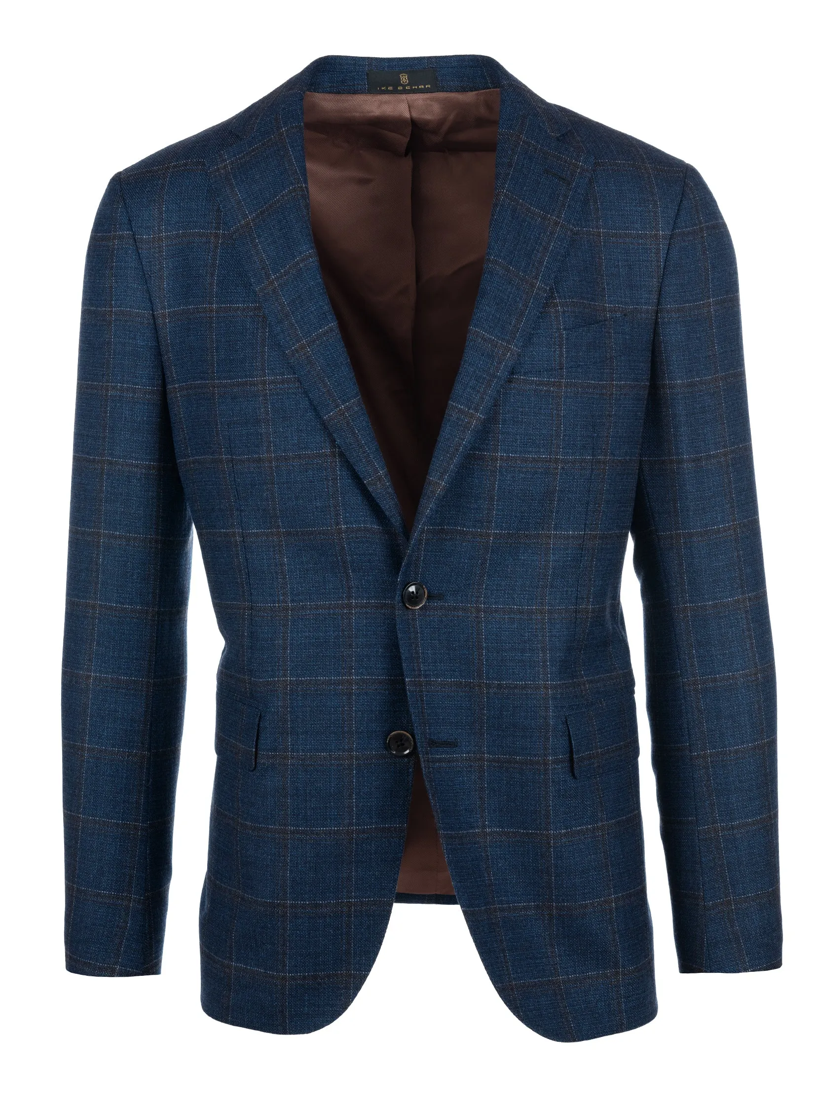 Slate Blue with Brown Window Pane Sport Coat