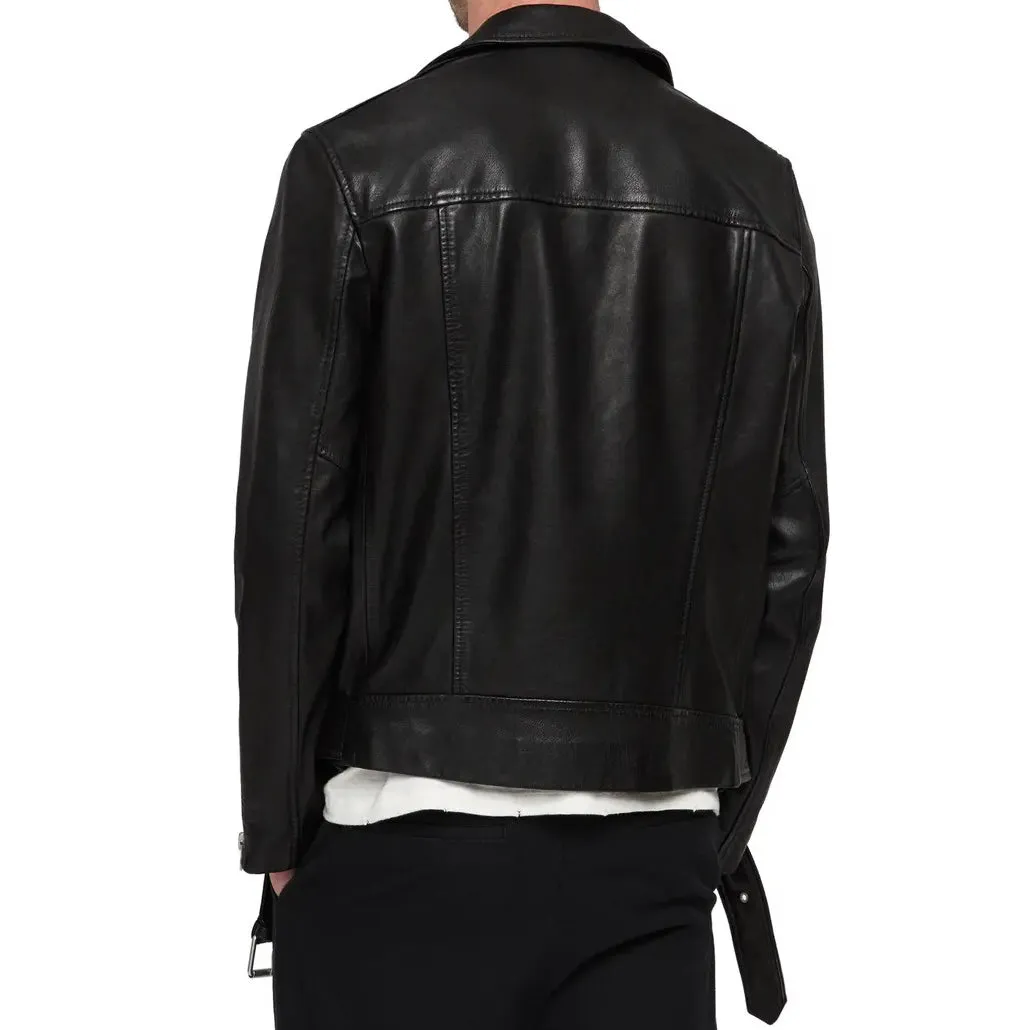 Slim Fit Leather Biker Jacket For Men