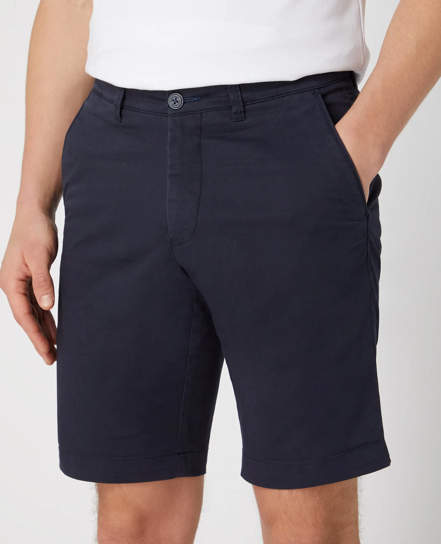 Slim Leg Cotton-Stretch Chino Short