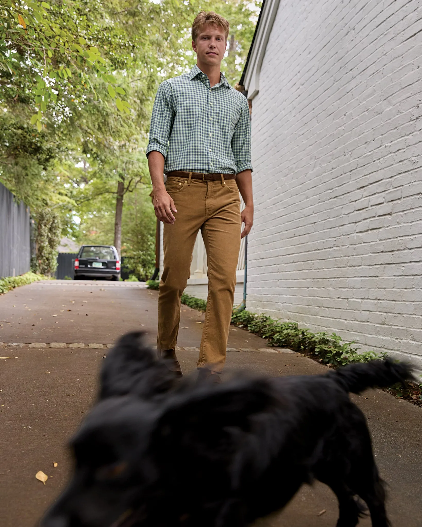 Slim Straight 5-Pocket Pant in Snuff Garment-Dyed Corduroy