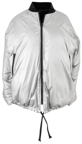 Sofie D'Hoore Odessa Reversible Bombed Jacket in Silver/Off Black