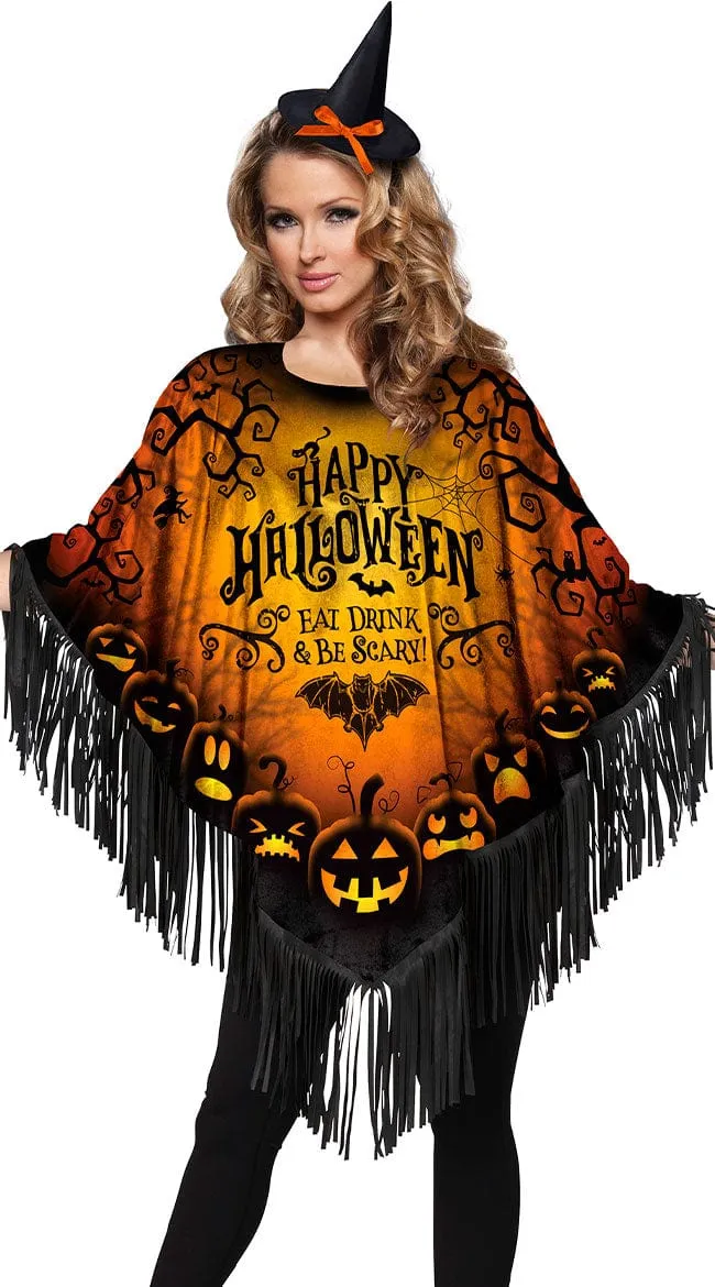 Spooktacular Halloween Poncho Costume