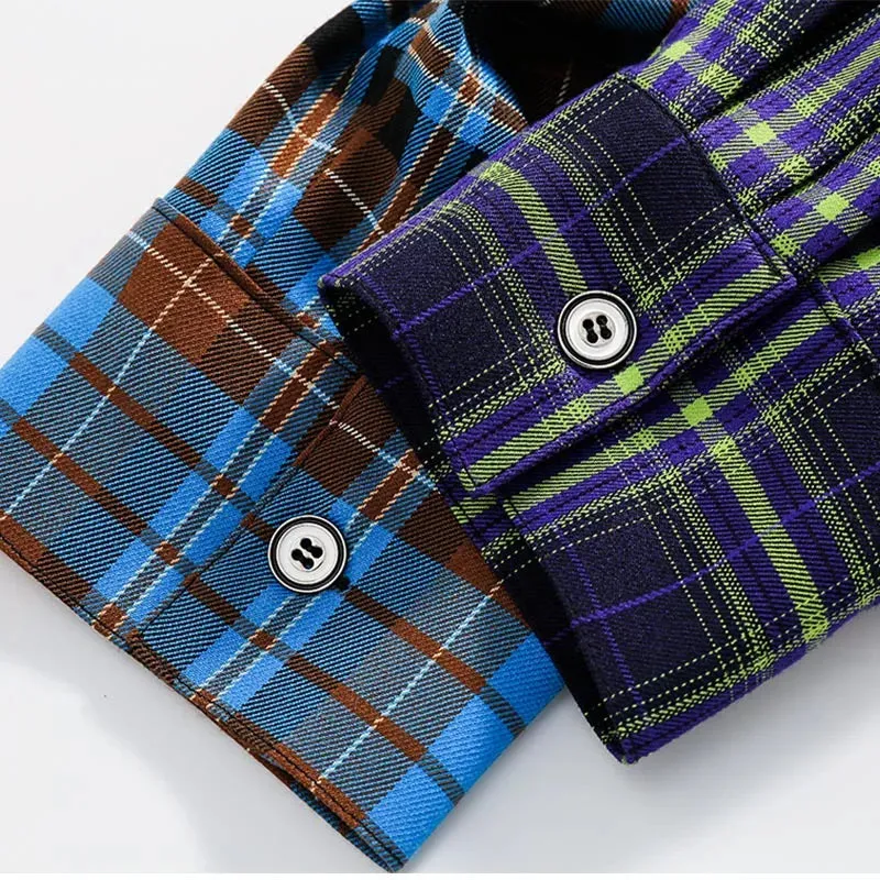 Streetwear Plaid Splicing Loose Shirt