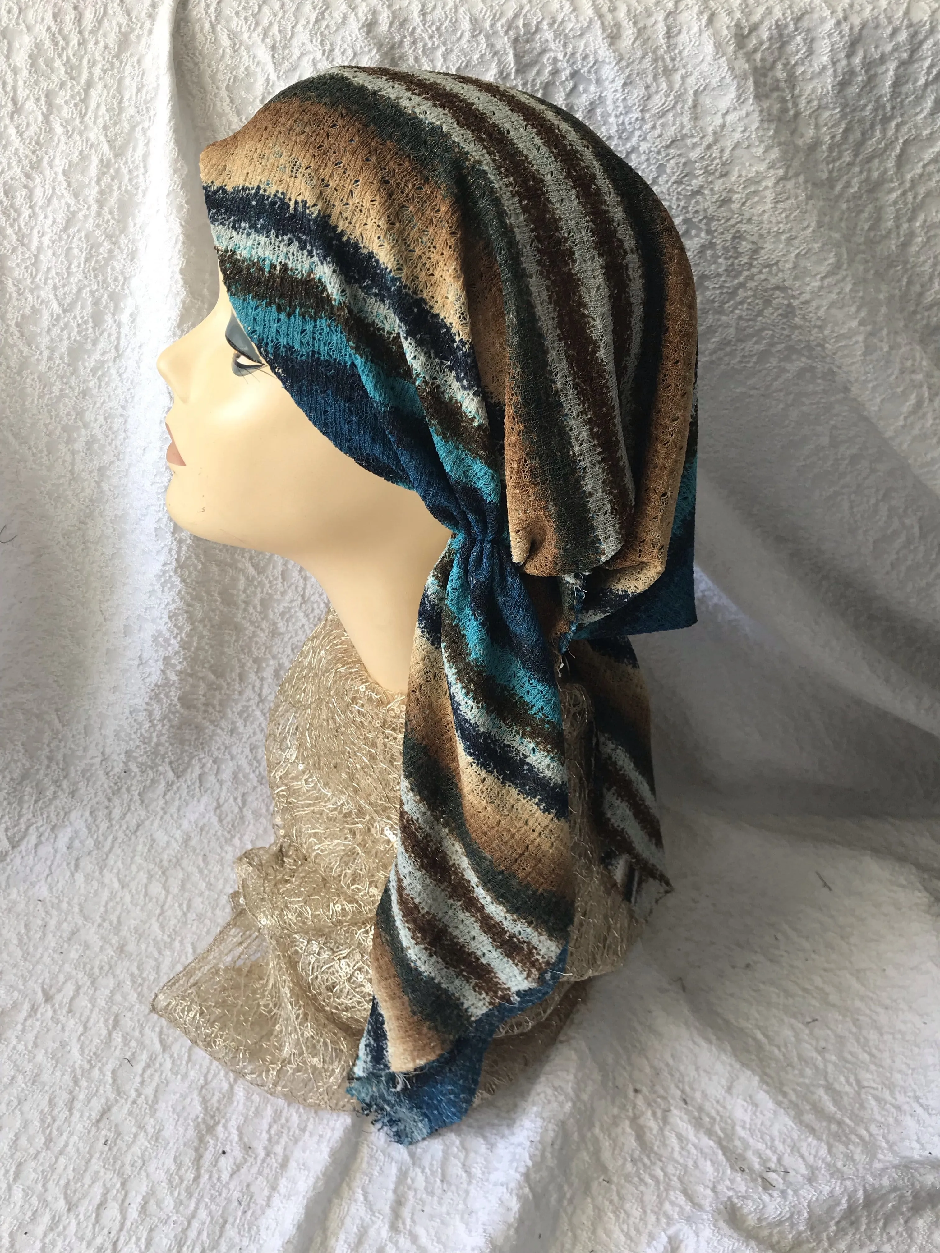 Stunning Boho Hipster Style Pre Tied Headscarf Turban Hijab Tichel Hair Wrap