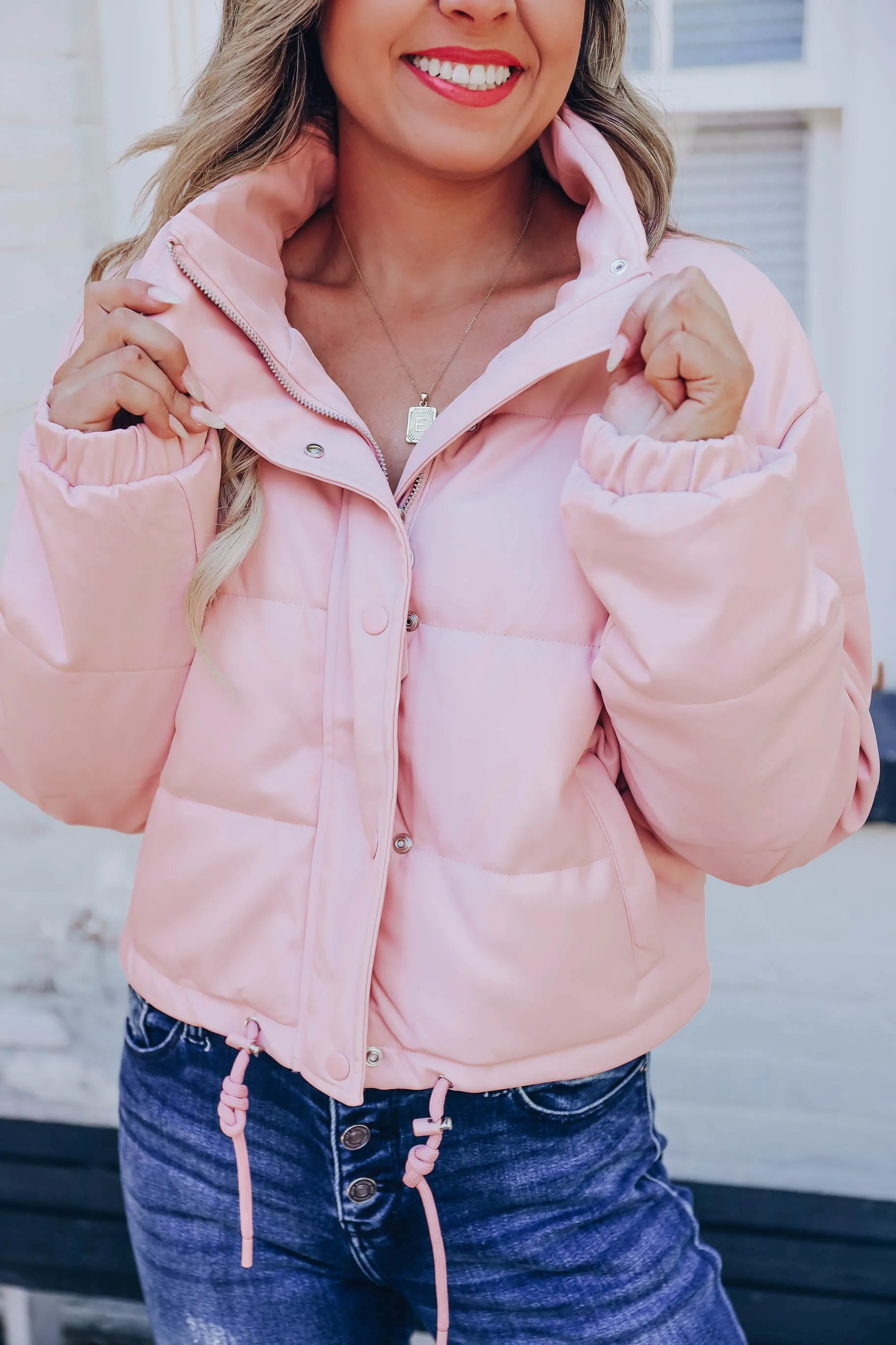 Summit Faux Leather Jacket - Pink