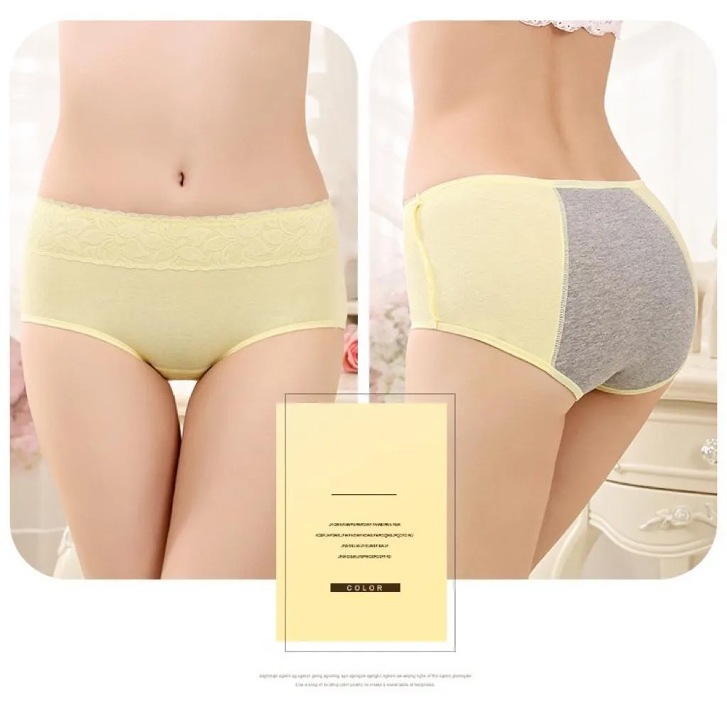 Super Soft Cotton High Waist Leak Proof Period Panties - Yellow