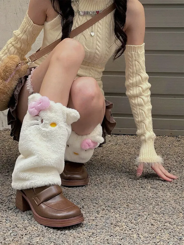 Sweet kitty fluffy leg warmers