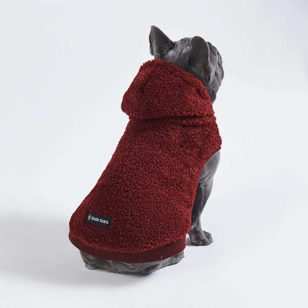 Teddy Sherpa Dog Jacket - Maroon