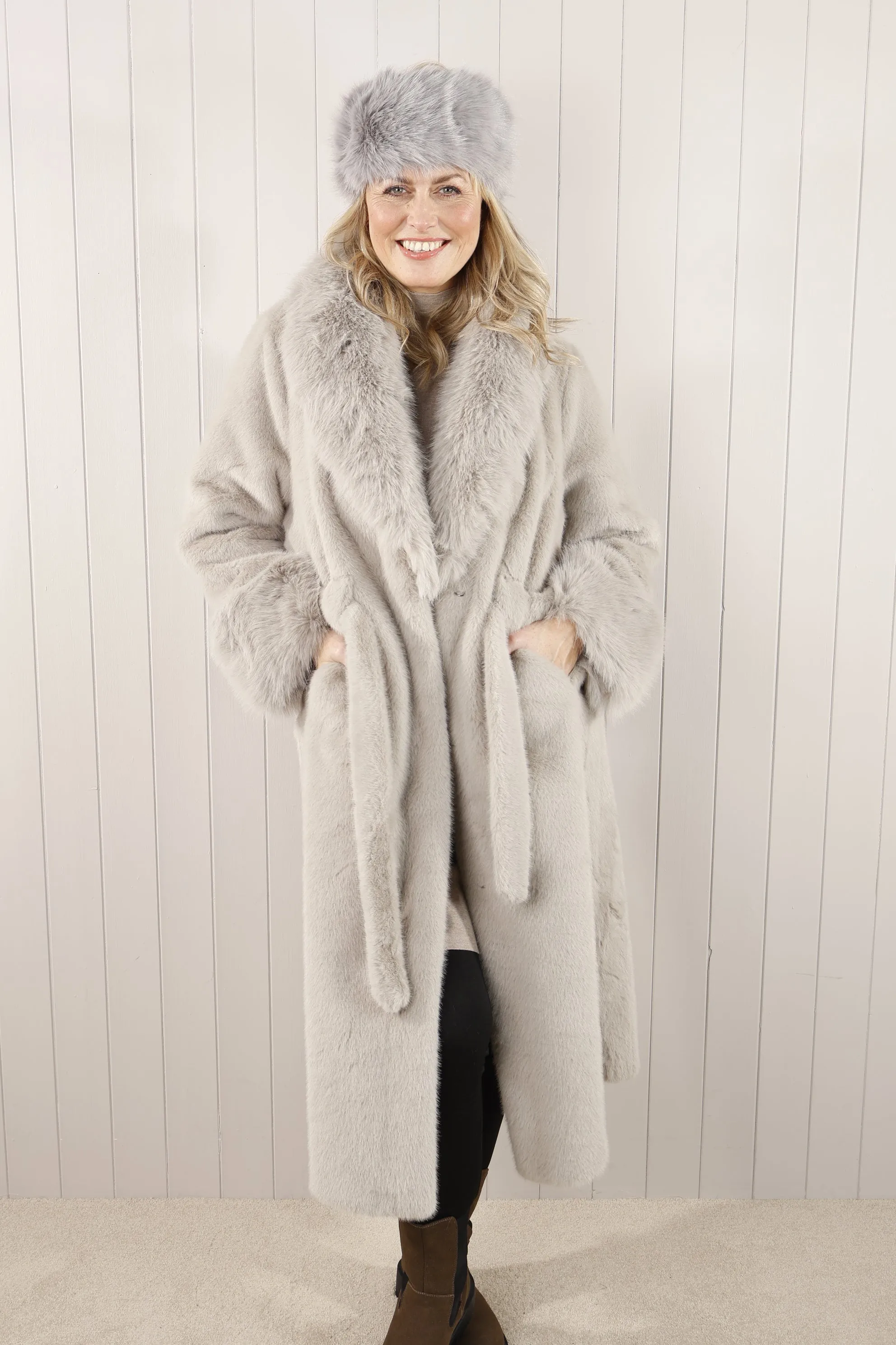 Tegan Faux fur Coat Grey