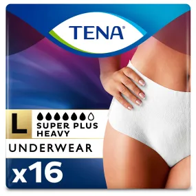 TENA Super Plus Incontinence Underwear for Women 37"- 50", Heavy Absorbency, Large