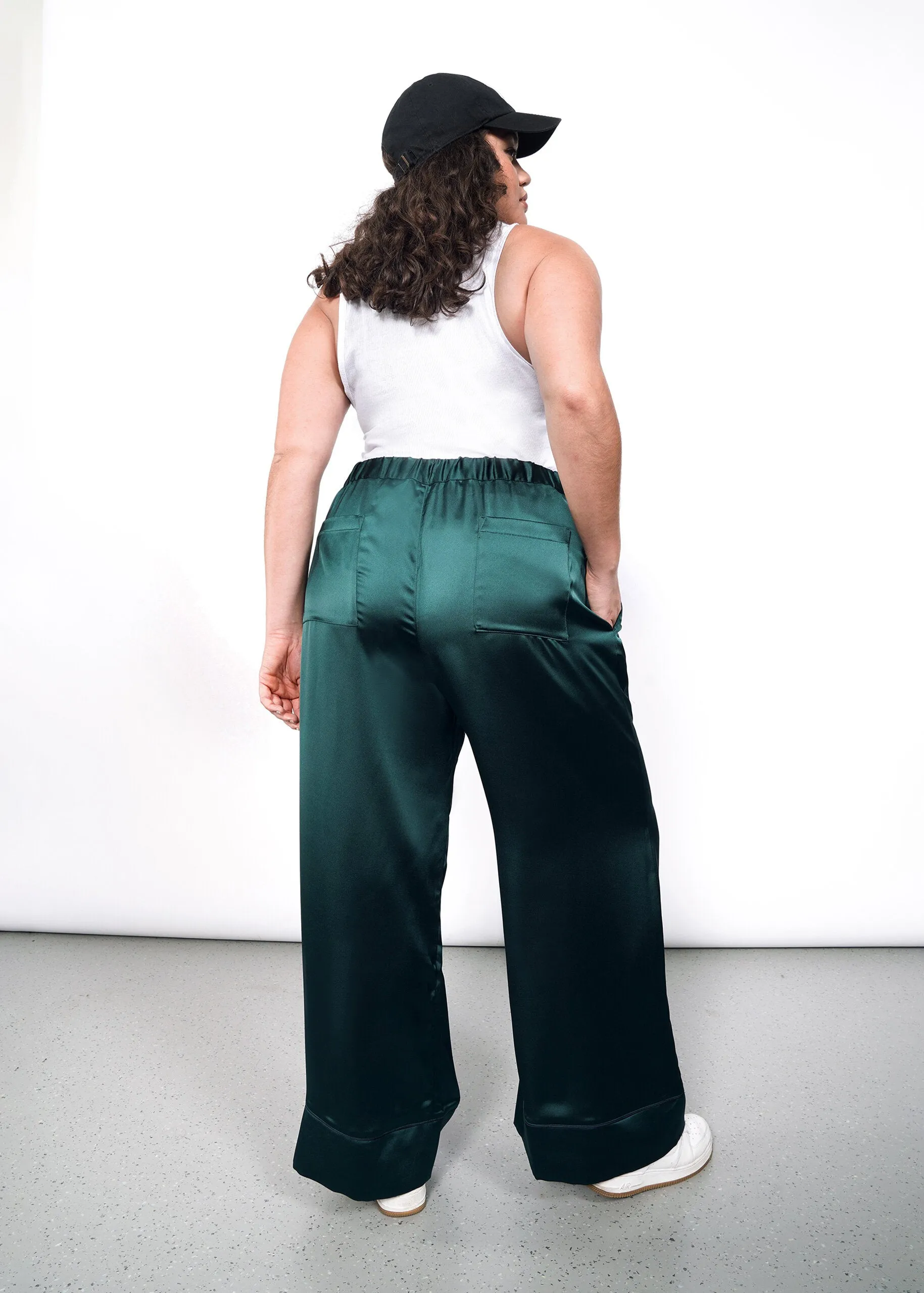 The Empower Satin Loose Leg Drawstring Pant