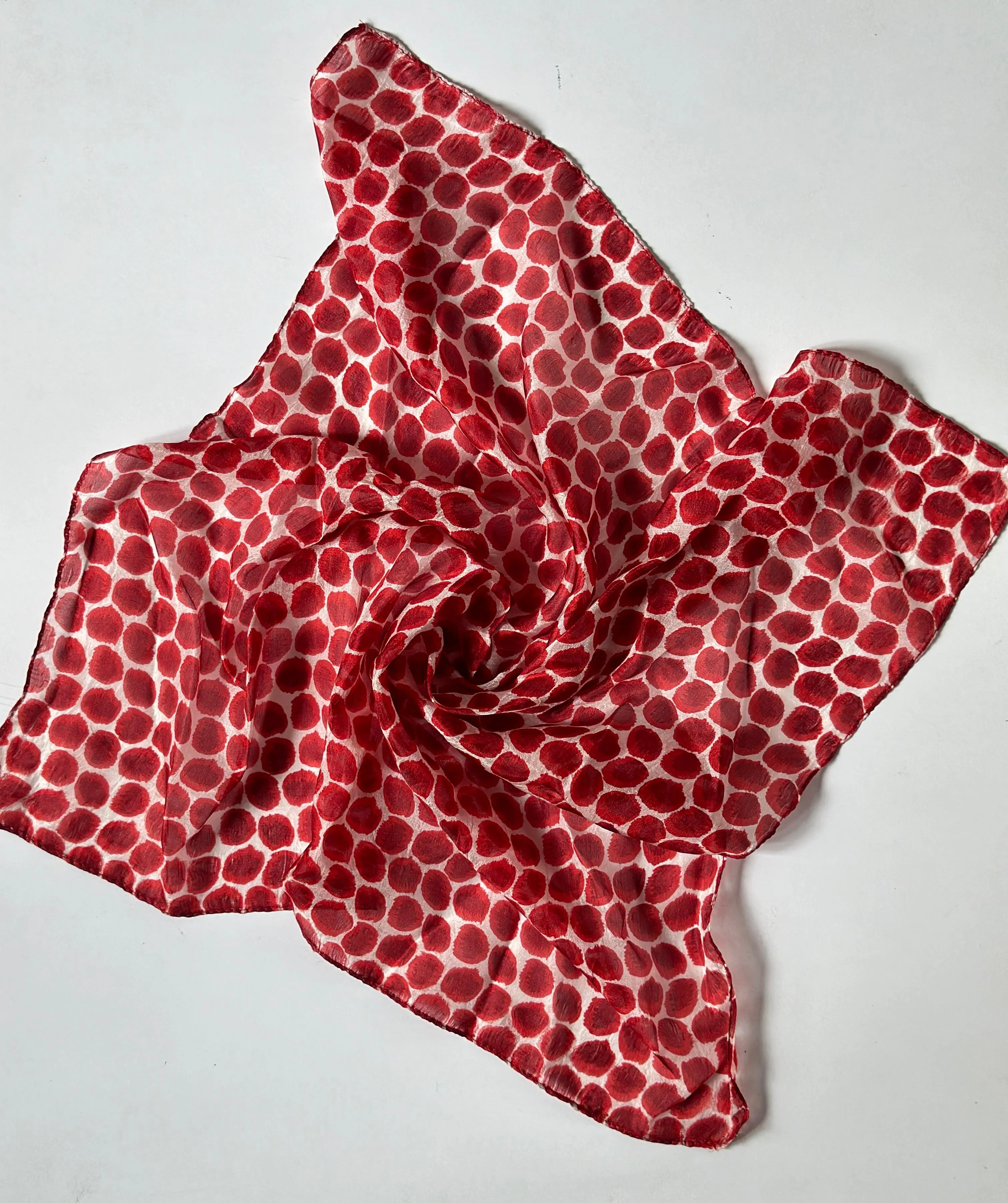 Upcycled CREPE  Silk Neck/ Head Scarf (20x20 inches)