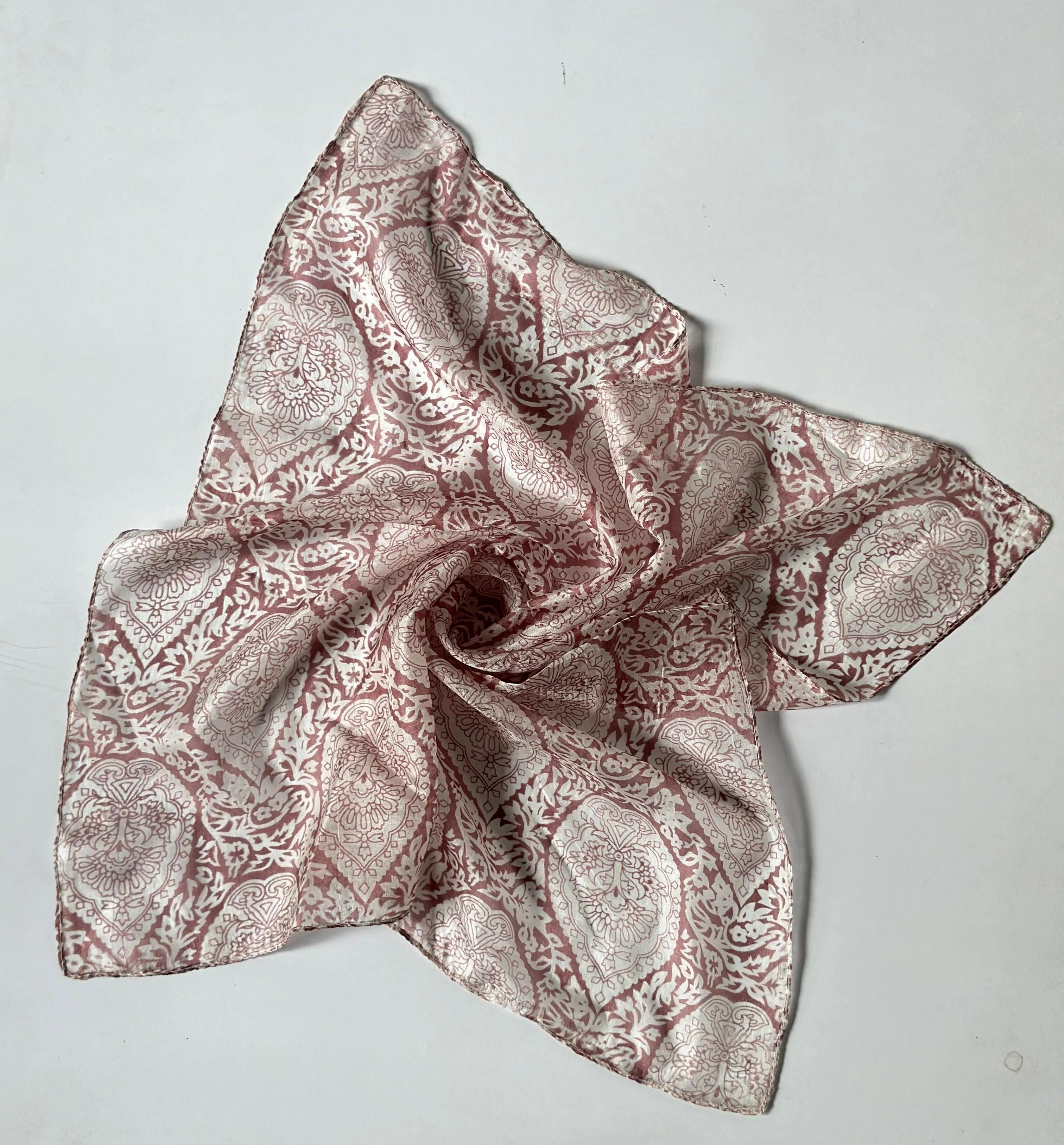 Upcycled CREPE  Silk Neck/ Head Scarf (20x20 inches)