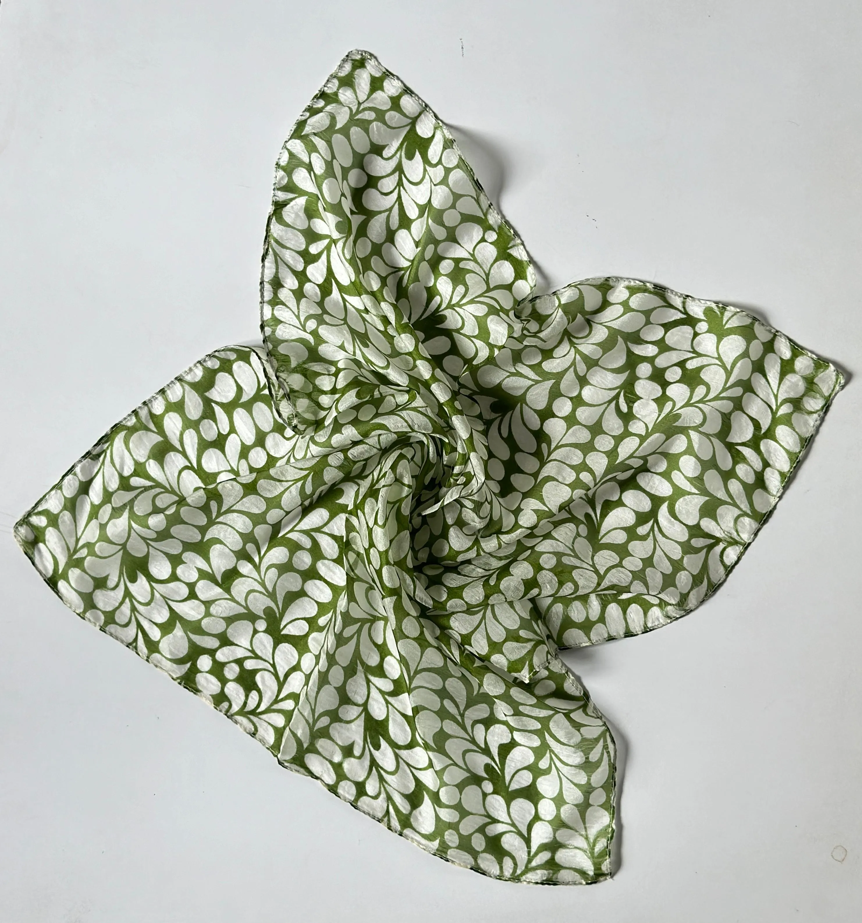 Upcycled CREPE  Silk Neck/ Head Scarf (20x20 inches)