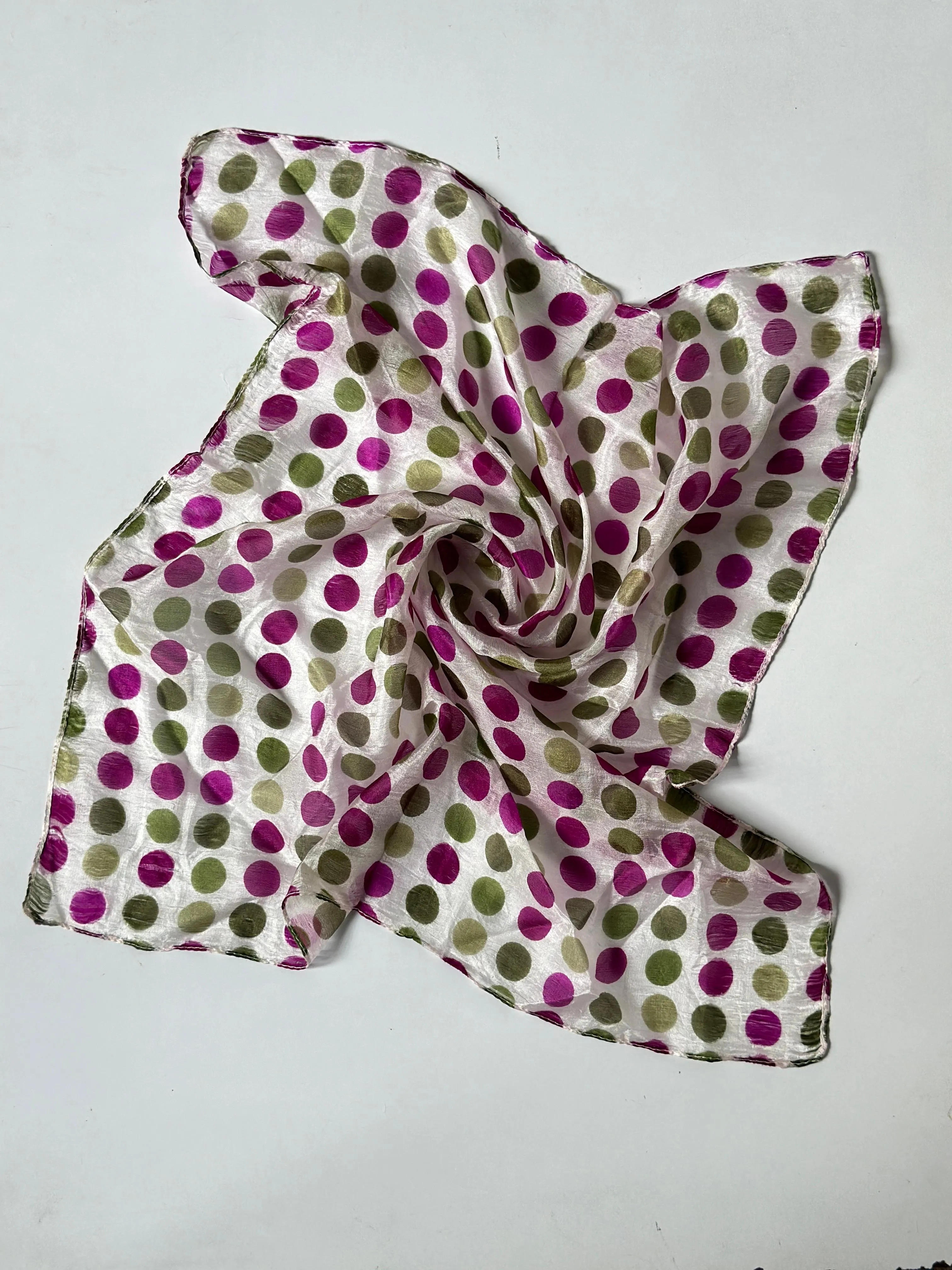 Upcycled CREPE  Silk Neck/ Head Scarf (20x20 inches)