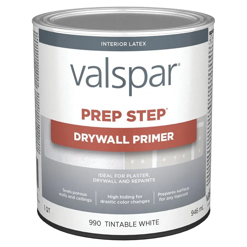 Valspar Prep-Step 044.0000990.005 Latex Primer, White, 1 qt, Can :QUART: QUANTITY: 4