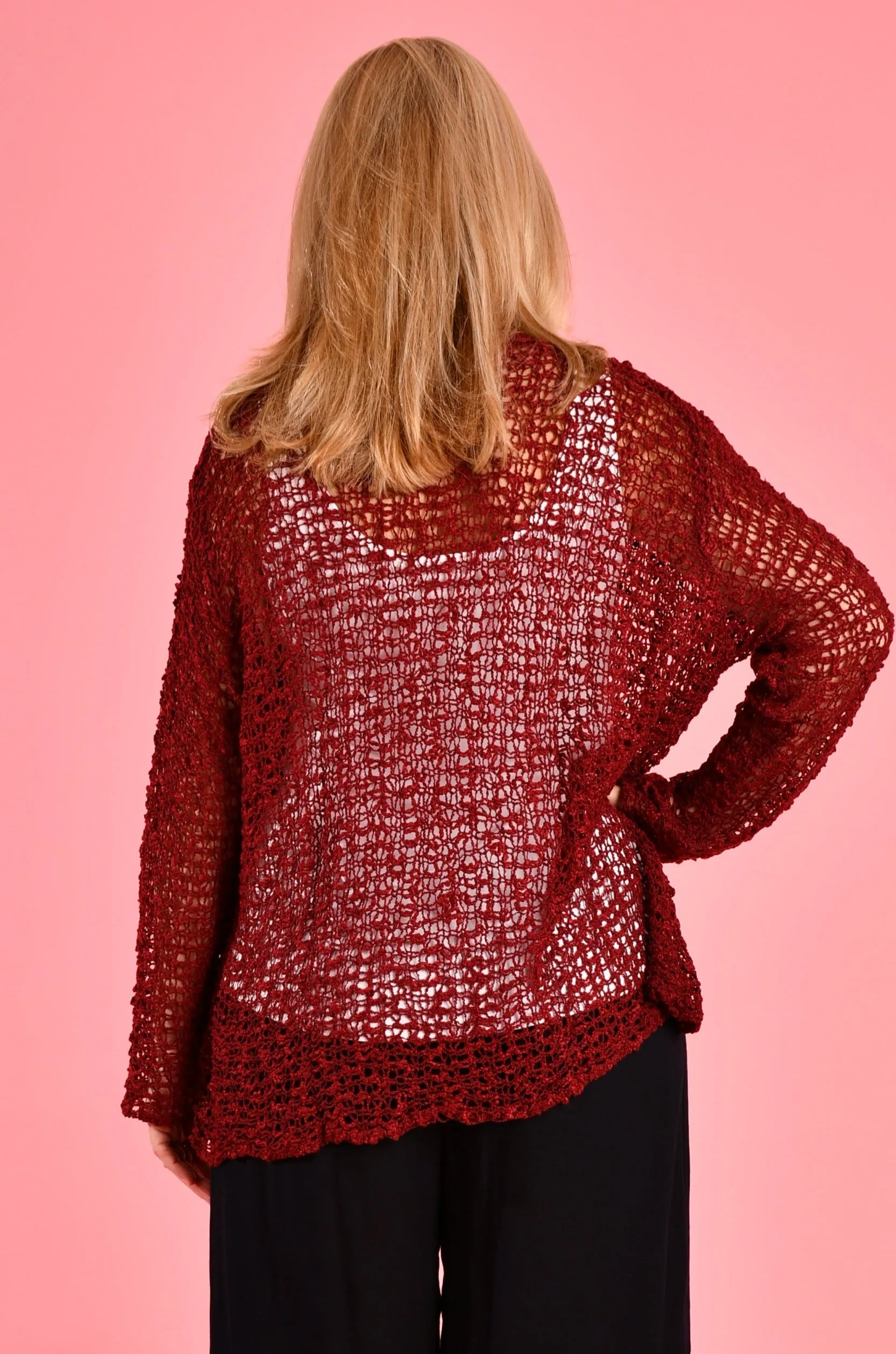 VBLJ058 - AVA KNITTED JACKET - WINE