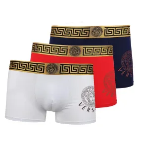 Versace Stretch Cotton with Logo Waistband Men's Boxers