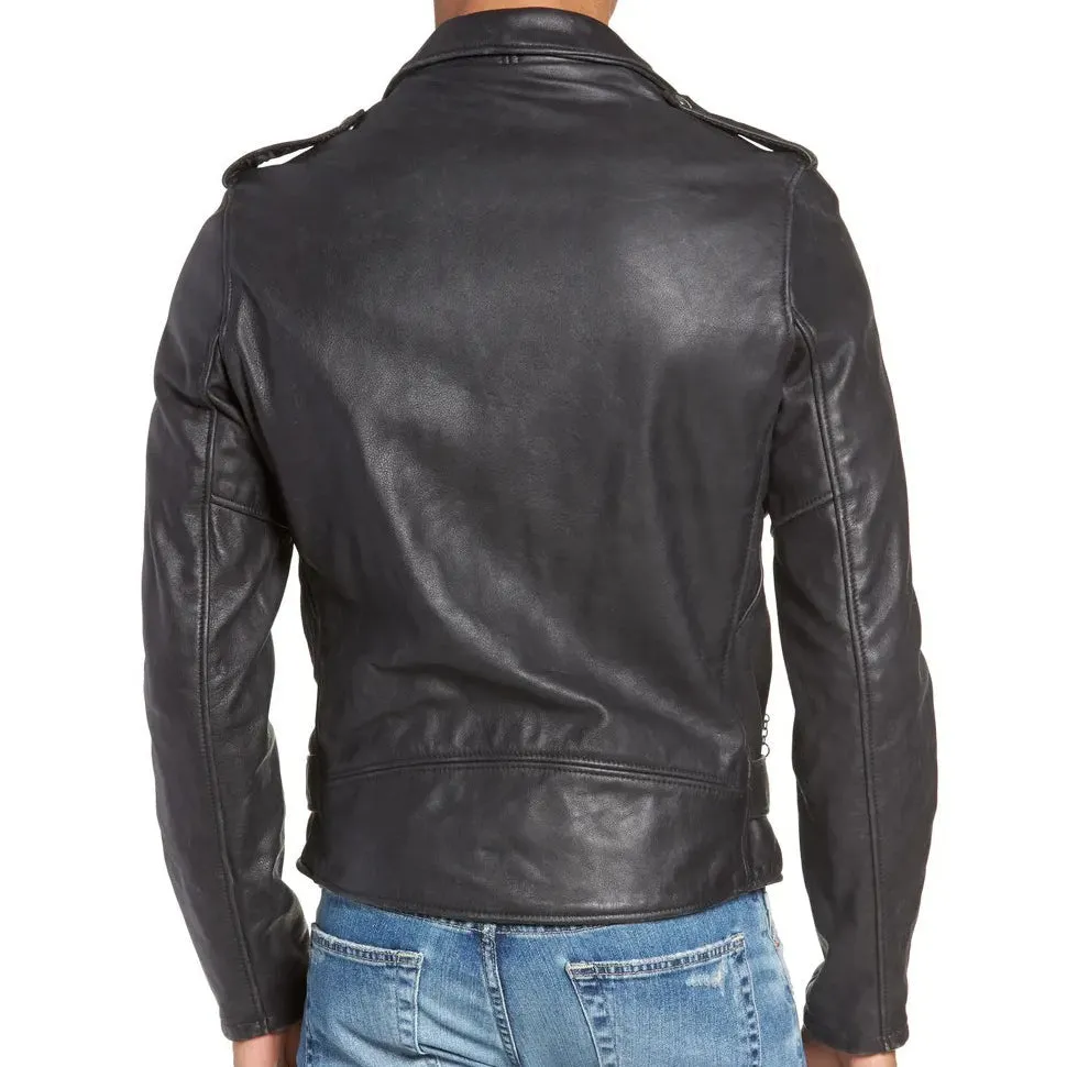 Vintage Cowhide Leather Motorcycle Jacket