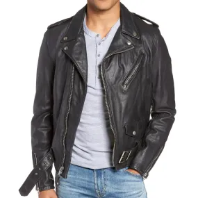 Vintage Cowhide Leather Motorcycle Jacket