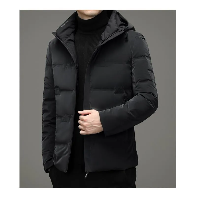 Warmth White Duck Down Chic Hooded Down Jacket