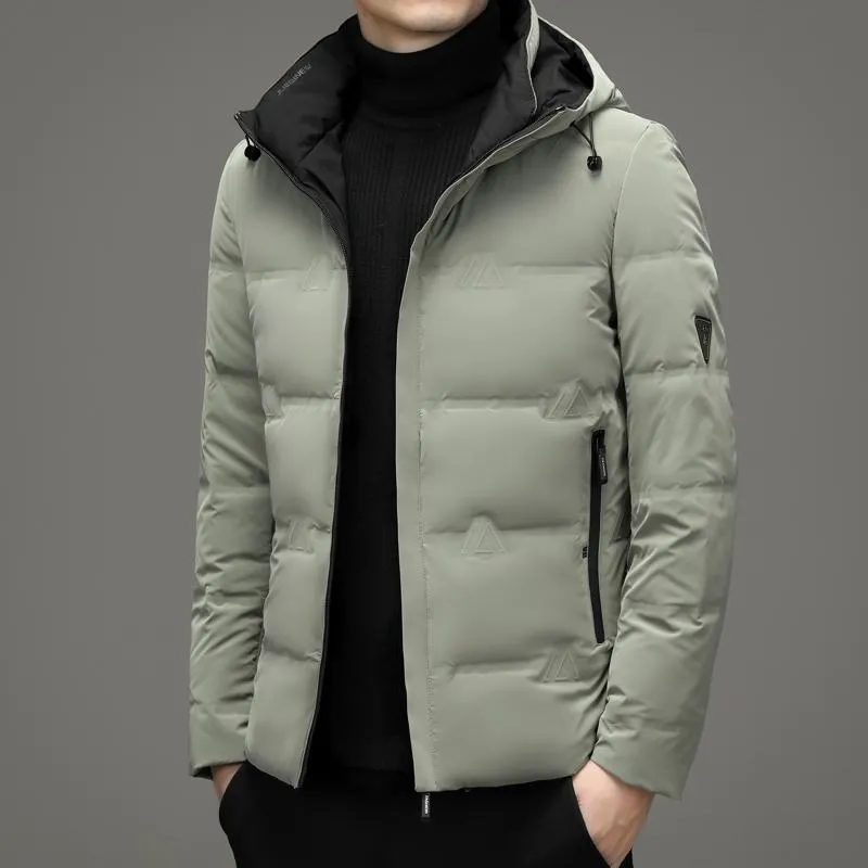 Warmth White Duck Down Chic Hooded Down Jacket