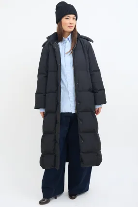 Weekend Black Nylon Long Puffer Coat