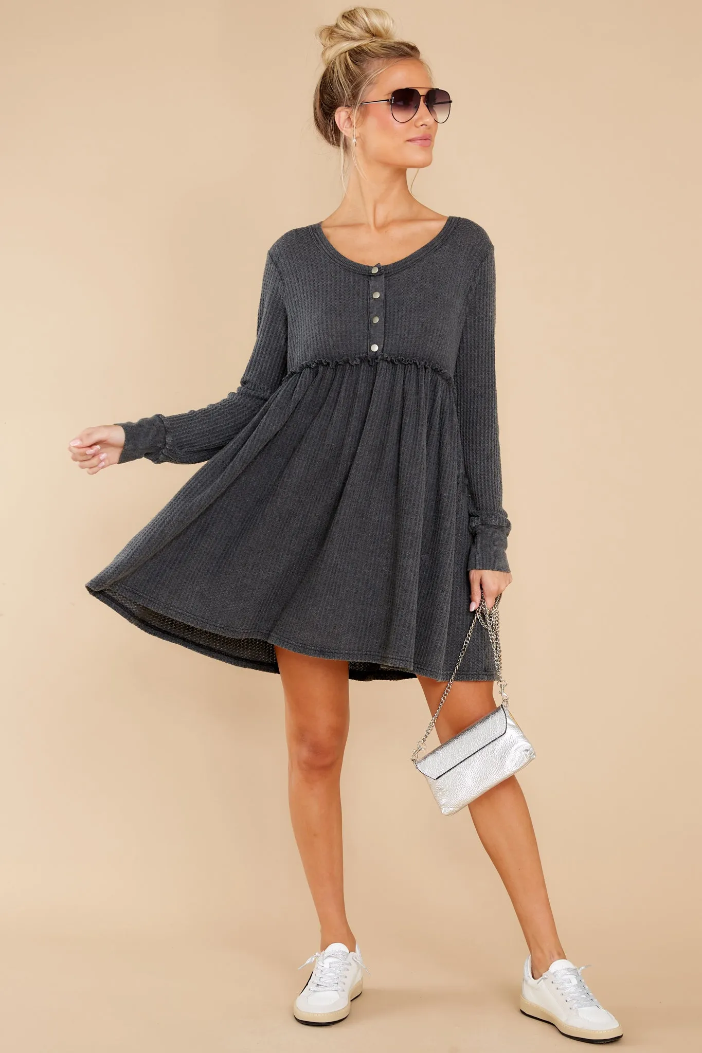 Weekend Dreaming Charcoal Grey Dress