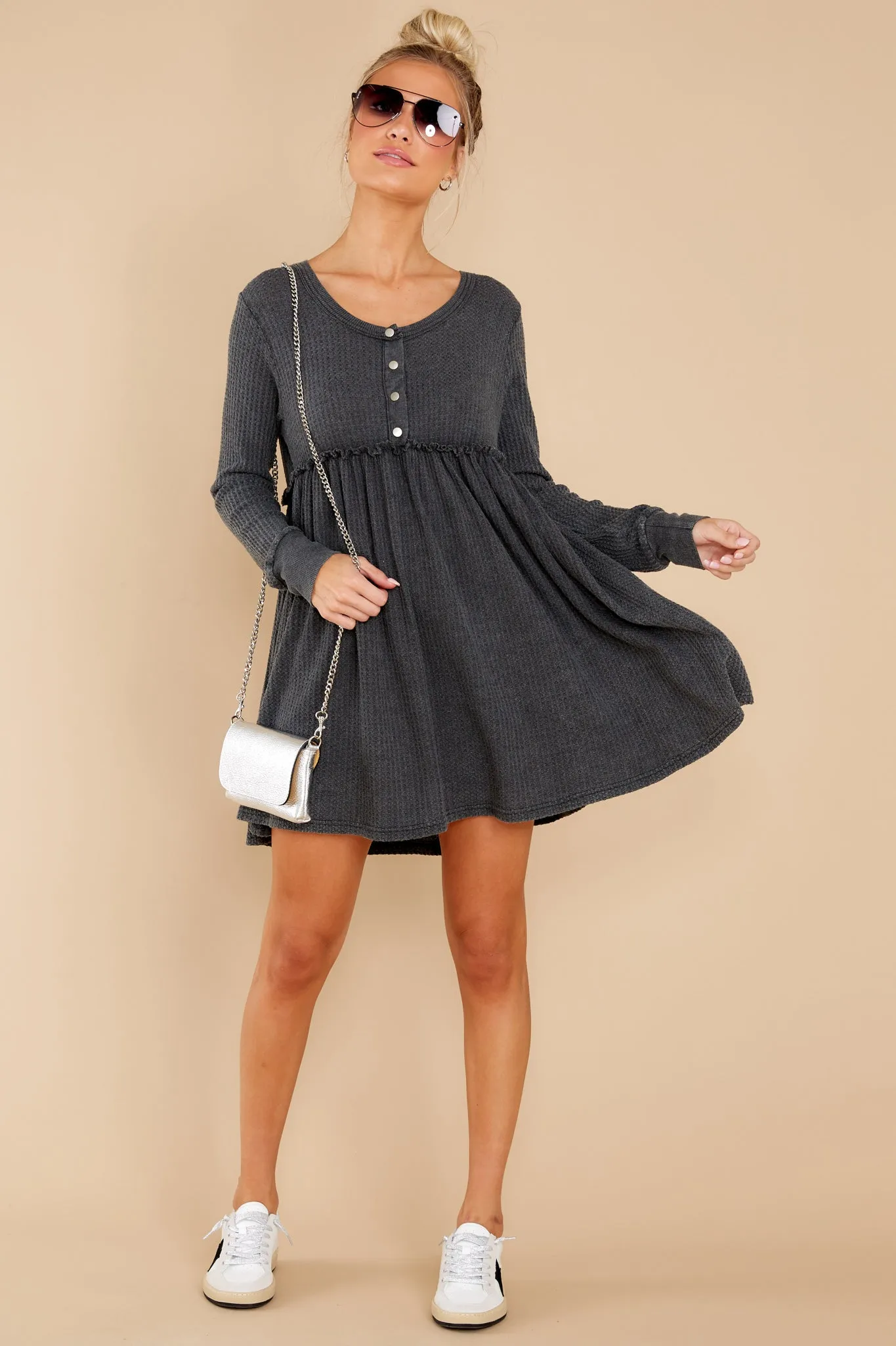 Weekend Dreaming Charcoal Grey Dress