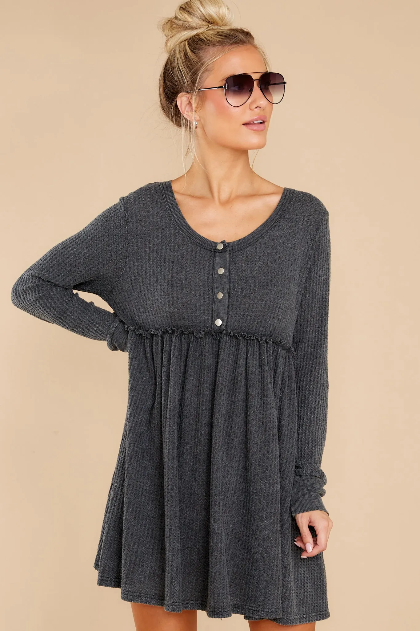 Weekend Dreaming Charcoal Grey Dress