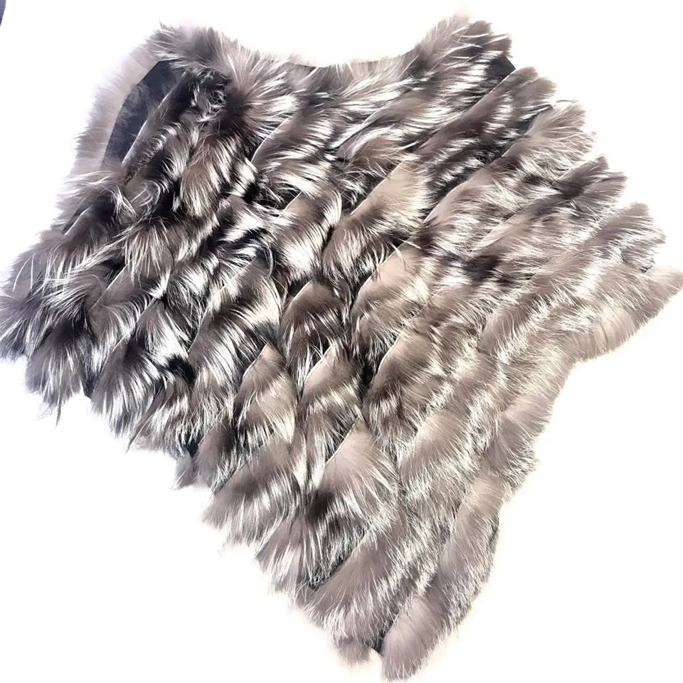 Winter Fur Ladies Fox Fur Shawl