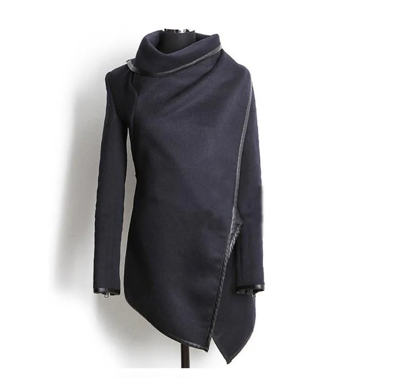 Women 2 in 1 Woolen Cape Overcoat