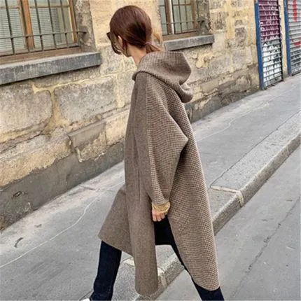 Women Knitting Split Pullower Loose Overcoat