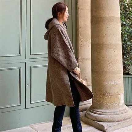 Women Knitting Split Pullower Loose Overcoat