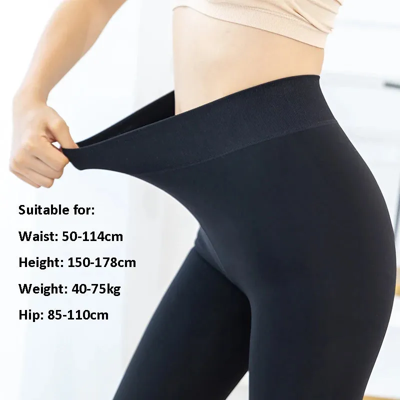 Women Leggings Winter Warm Thicken Velvet Elastic High Waist Leggings Fleece Casual Solid Tights Skinny Sexy Body Socks Leggins