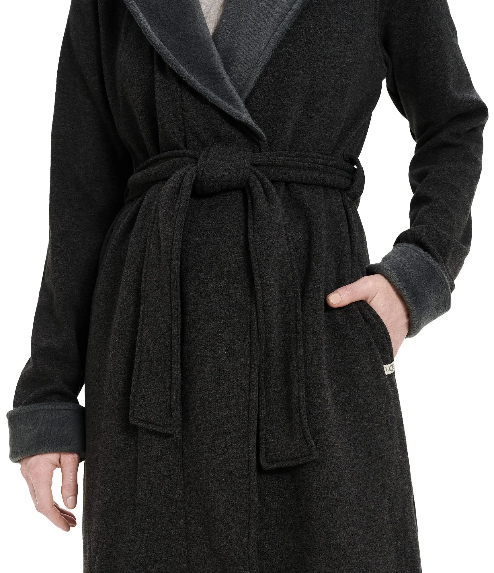 Women's Apparel UGG DUFFIELD II Shawl Collar Robe 1095612 BLACK BEAR HEATHER