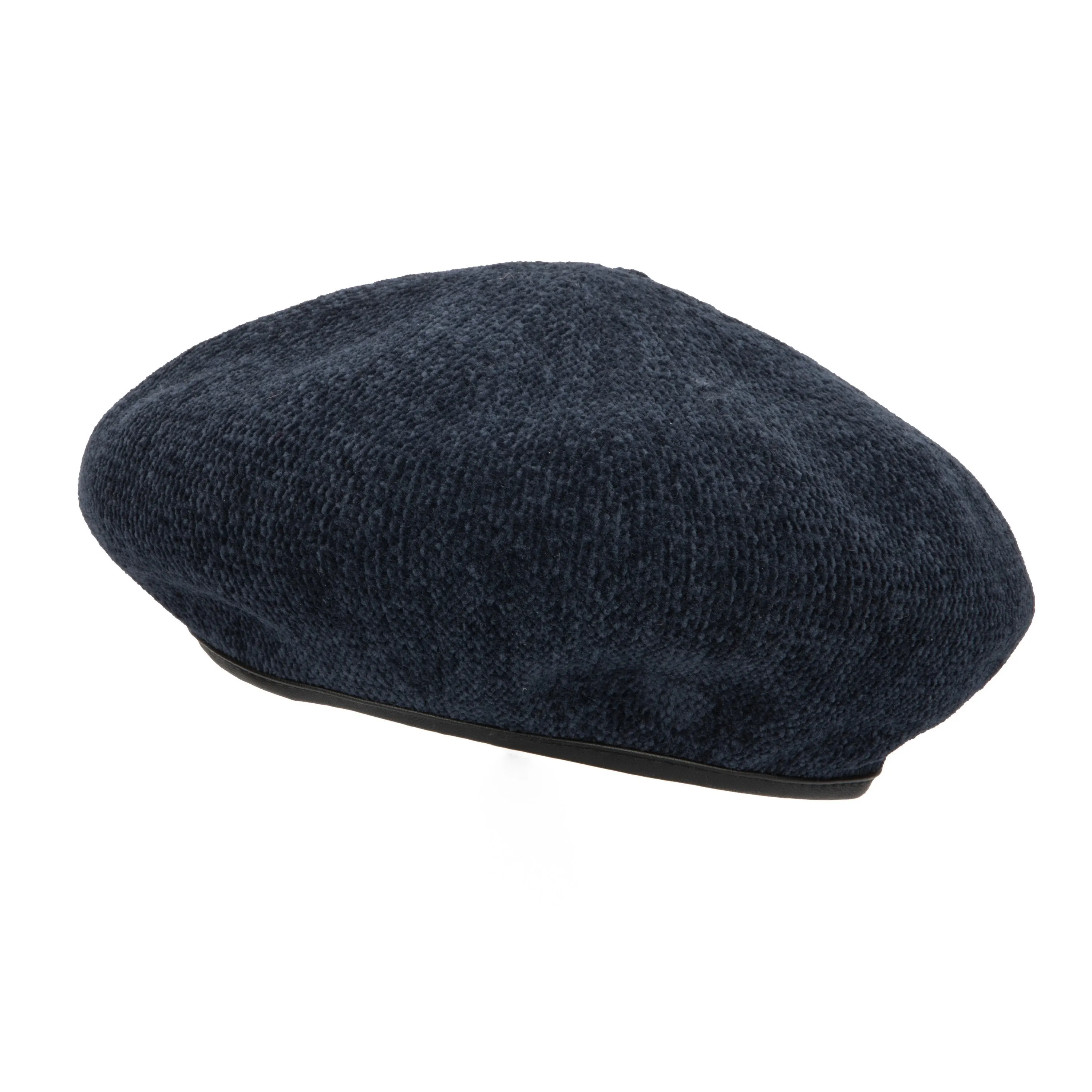 Women's Chenille Beret w/Faux Leather Band