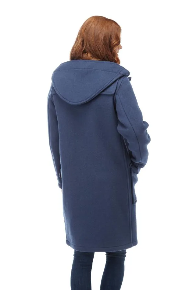 Women's Classic Fit Duffle Coat with Horn Toggles - Royal Blue