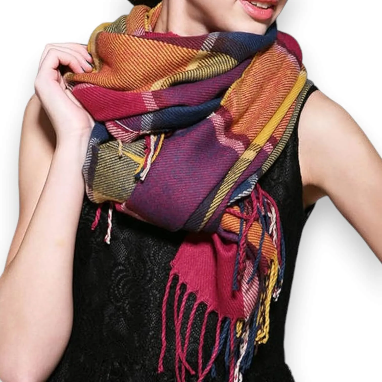 Women's Colorful Tassel Blanket Scarf