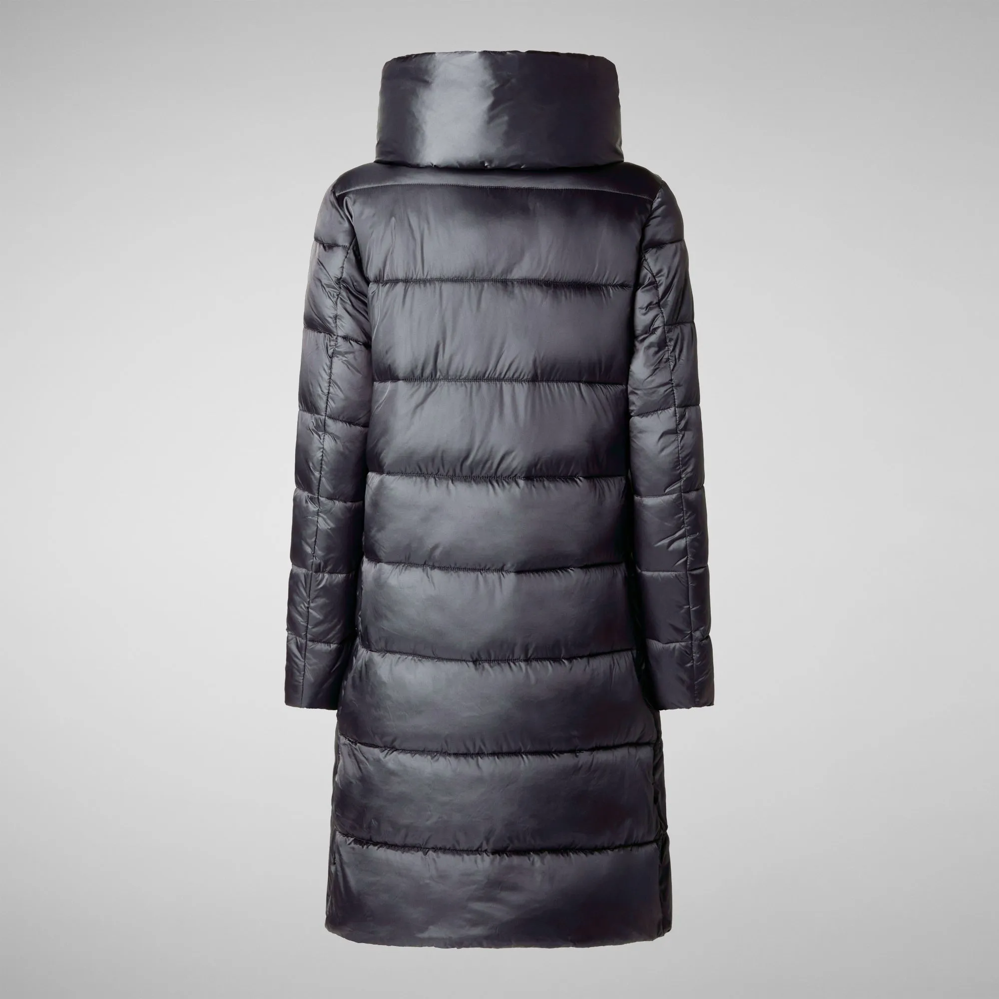 Women's Hooded Animal free Puffer Lysa Coat Ebony Grey