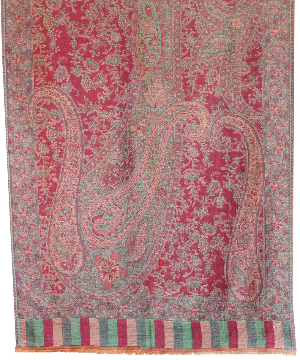 Womens Paisley Wool Scarf Shawl Indian Clothing (84 x 30 inches)