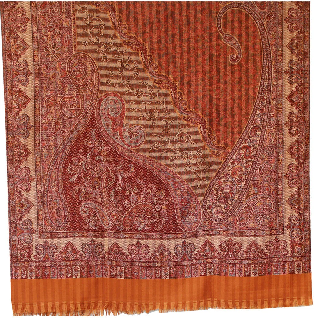 Womens Paisley Woolen Indian Shawl Wraps  (82 x 42 inches)