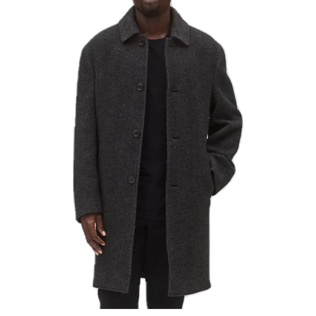 WOOL HERRINGBONE SCOUT COAT BLACK