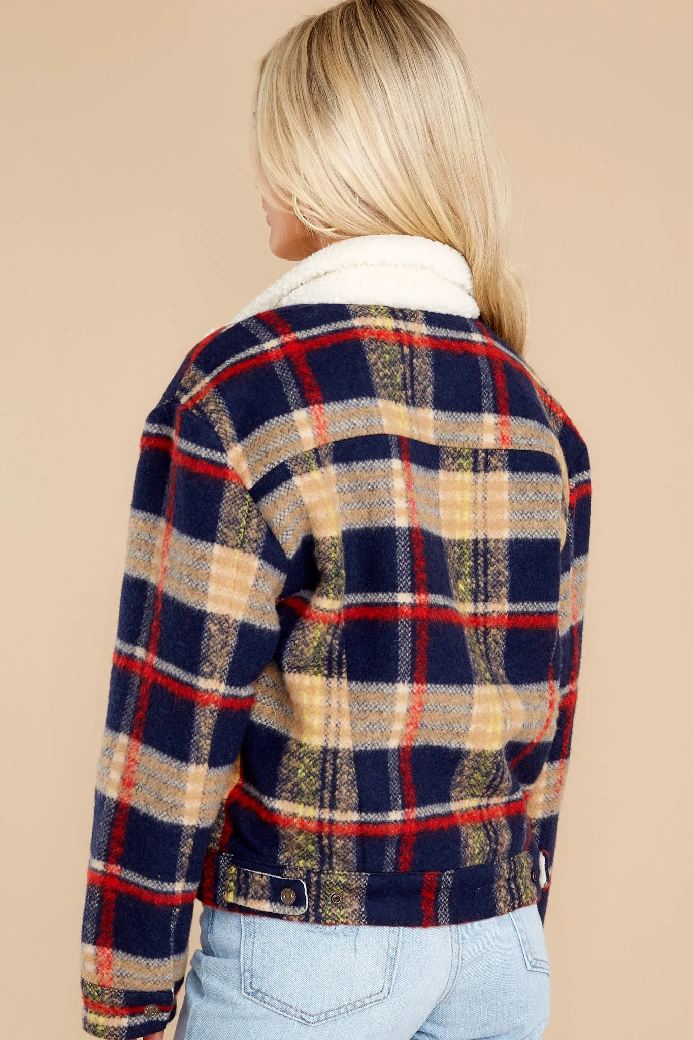 Wool Plaid Trucker Jacket